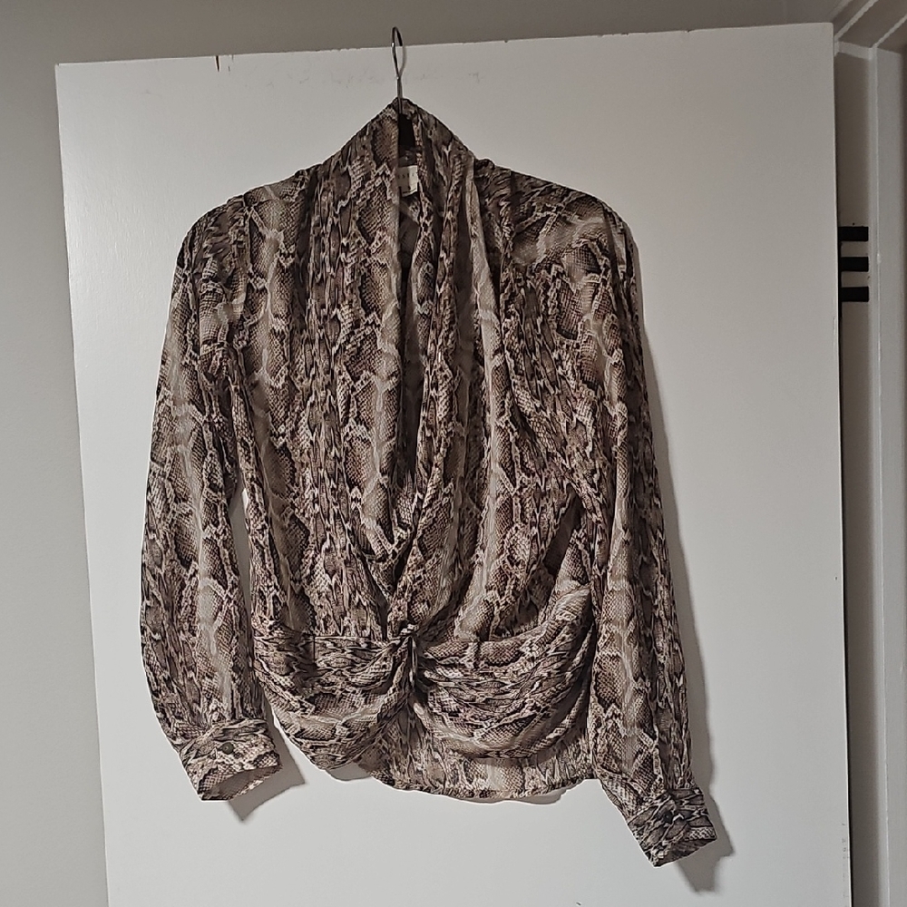 Lovestitch Brown Snakeskin Blouse